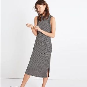 Madewell Ribbed Mockneck Midi Dress in Stripe